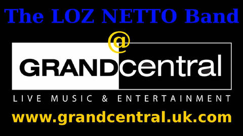 Loz Netto Band live at Grand Central, Worthing. L–R: Nigel Ball (bass), Loz Netto (vocals/guitar), Rob Kenny (drums).